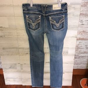 Vigoss the Chelsea skinny jeans light color rhinestone pockets bling siz…​